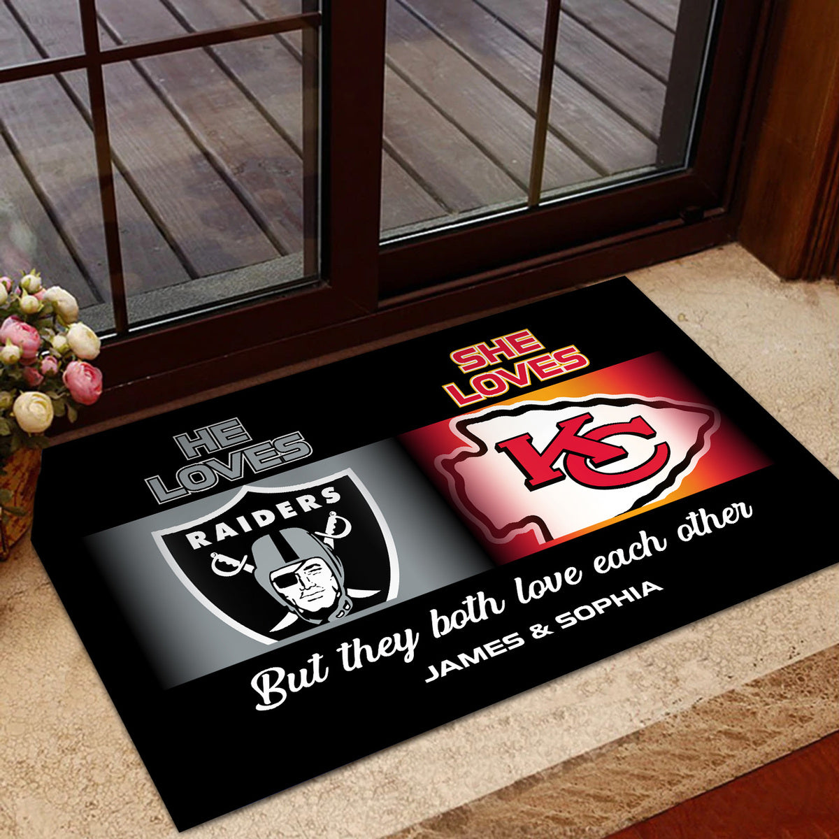 He Loves, She Loves -  Customized Doormat - Anti Slip Indoor Doormat (clt)