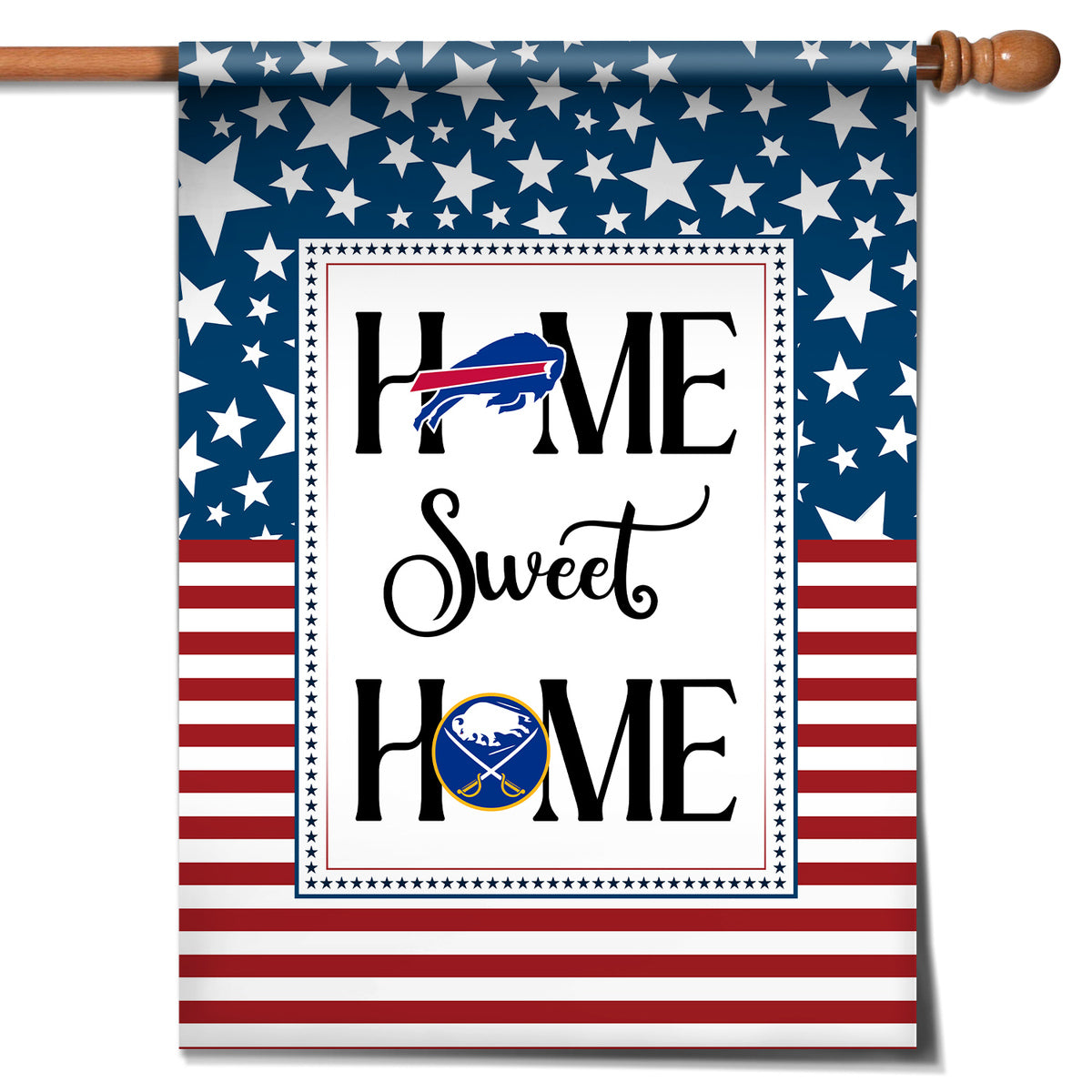 Home Sweet Home Flag - Buffalo B And Buffalo SB