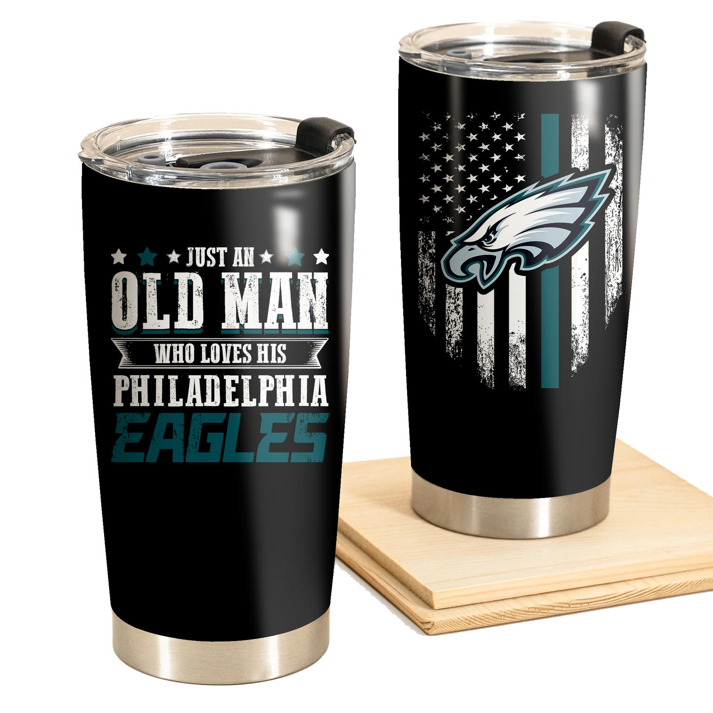 Just An Old Man Who Loves His Philadelphia Football Tumbler