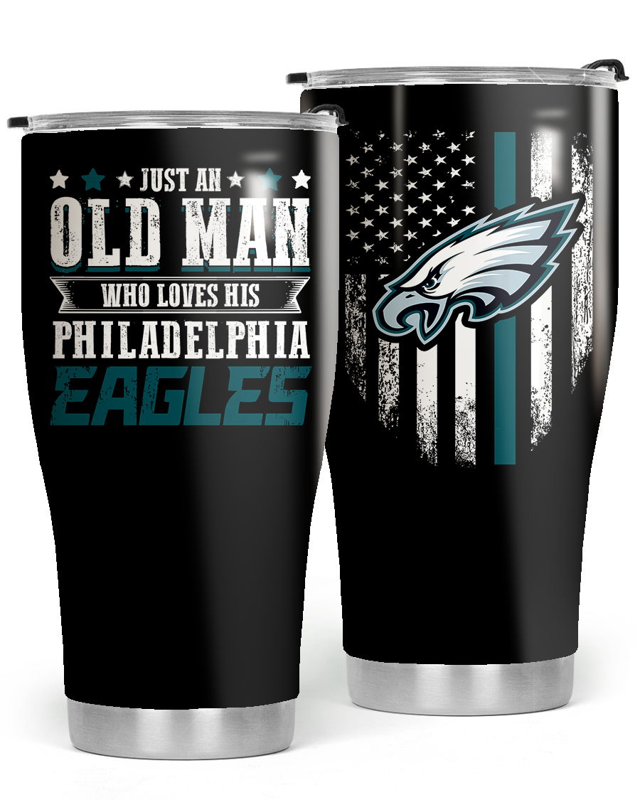 Just An Old Man Who Loves His Philadelphia Football Tumbler