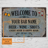 Personalized Beer - Wine - Shots Classic Metal Sign