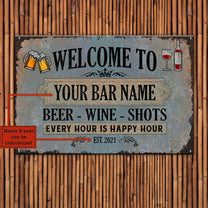 Personalized Beer - Wine - Shots Classic Metal Sign