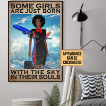 Personalized Flight Attendant Some Girls Are Just Born With The Sky In Their Souls Poster