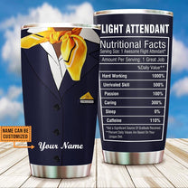 Personalized Flight Attendant Nutritional Facts Tumbler