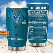 Personalized Flight Attendant Nutritional Facts Tumbler