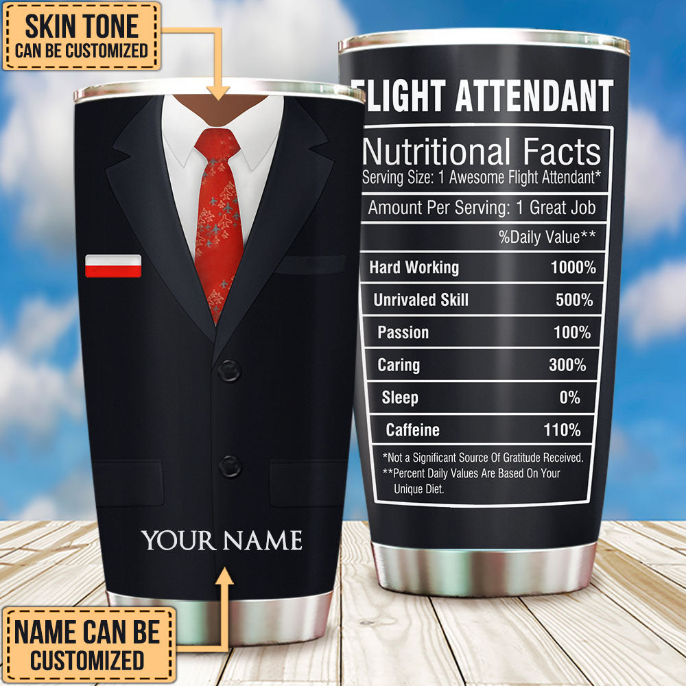 Personalized Flight Attendant Nutritional Facts Tumbler