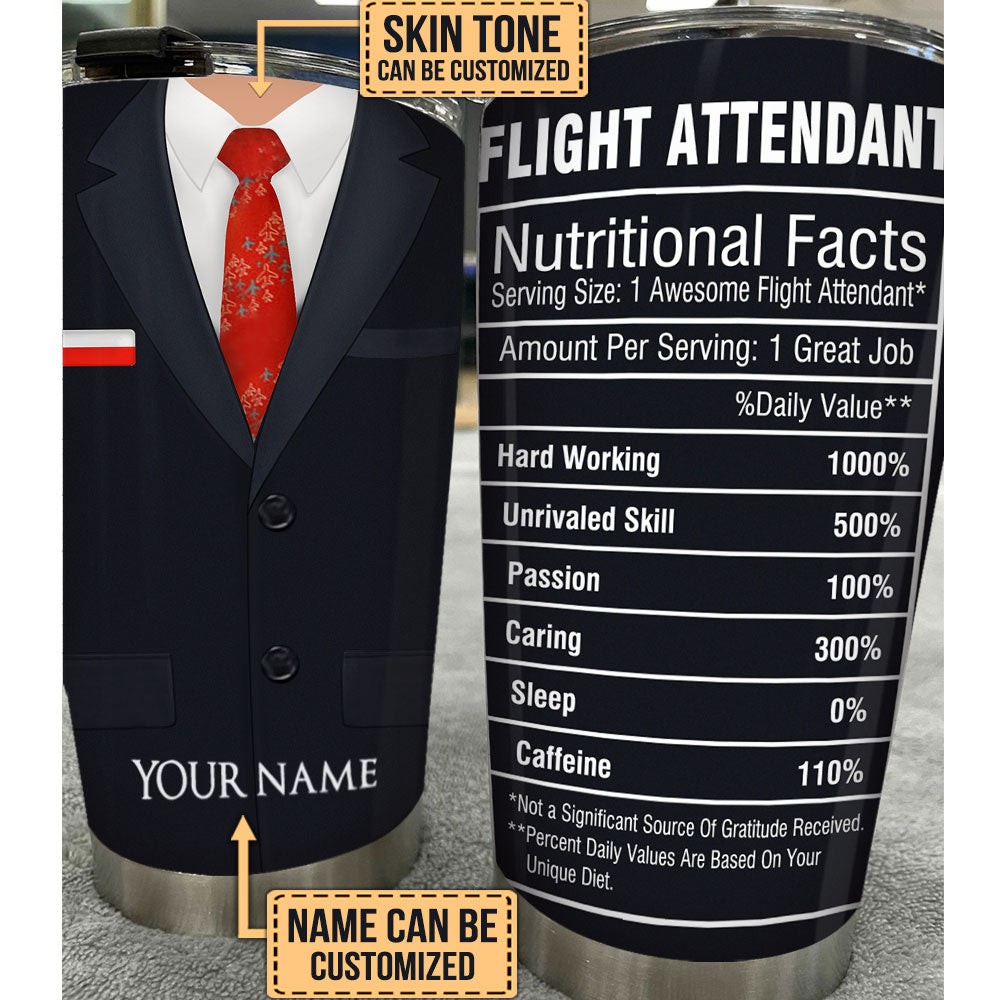 Personalized Flight Attendant Nutritional Facts Tumbler