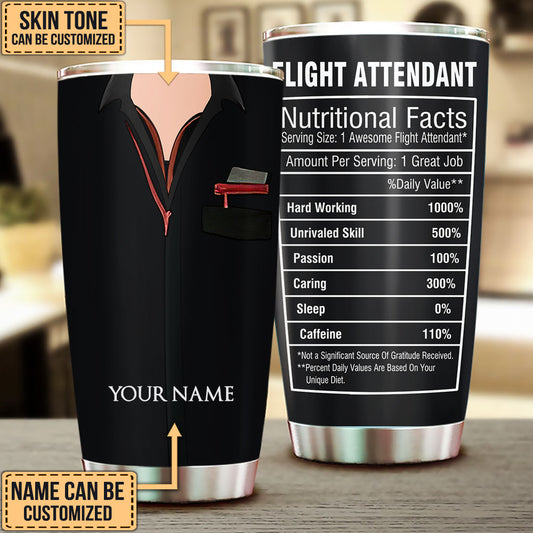 Personalized Flight Attendant Nutritional Facts Tumbler