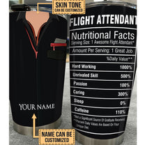 Personalized Flight Attendant Nutritional Facts Tumbler