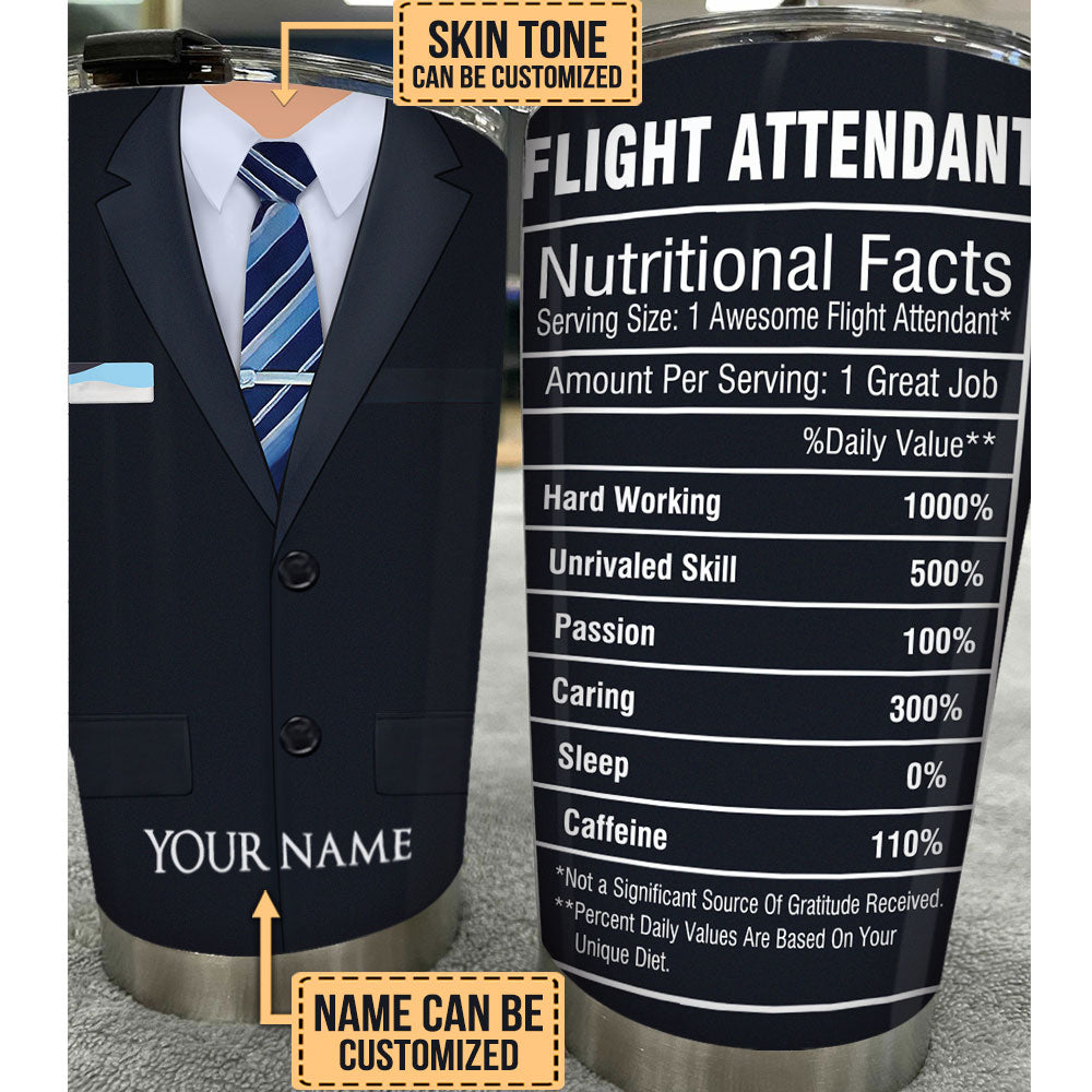 Personalized Flight Attendant Nutritional Facts Tumbler