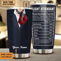 Personalized Flight Attendant Nutritional Facts Tumbler