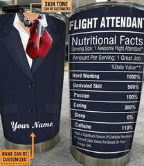 Personalized Flight Attendant Nutritional Facts Tumbler