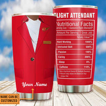 Personalized Flight Attendant Nutritional Facts Tumbler