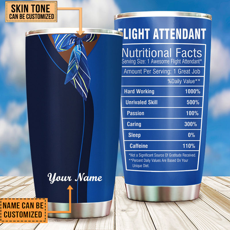 Personalized Flight Attendant Nutritional Facts Tumbler