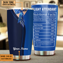 Personalized Flight Attendant Nutritional Facts Tumbler