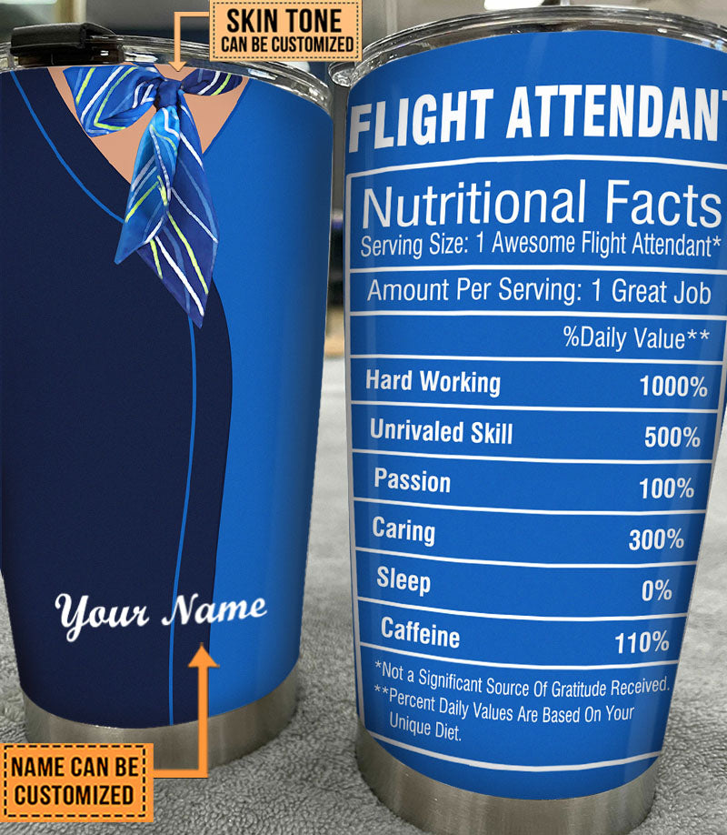 Personalized Flight Attendant Nutritional Facts Tumbler