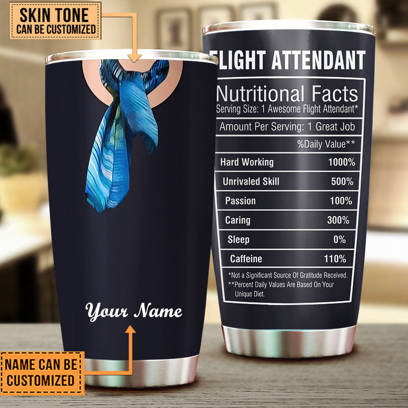 Personalized Flight Attendant Nutritional Facts Tumbler