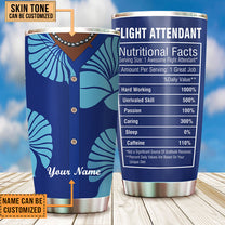 Personalized Flight Attendant Nutritional Facts Tumbler