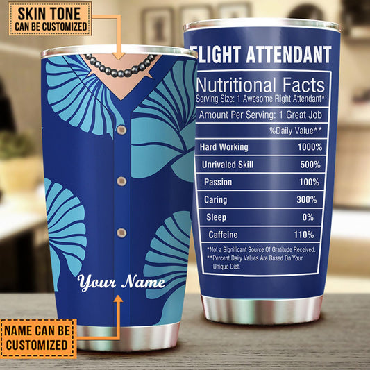 Personalized Flight Attendant Nutritional Facts Tumbler