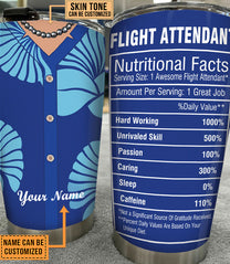 Personalized Flight Attendant Nutritional Facts Tumbler