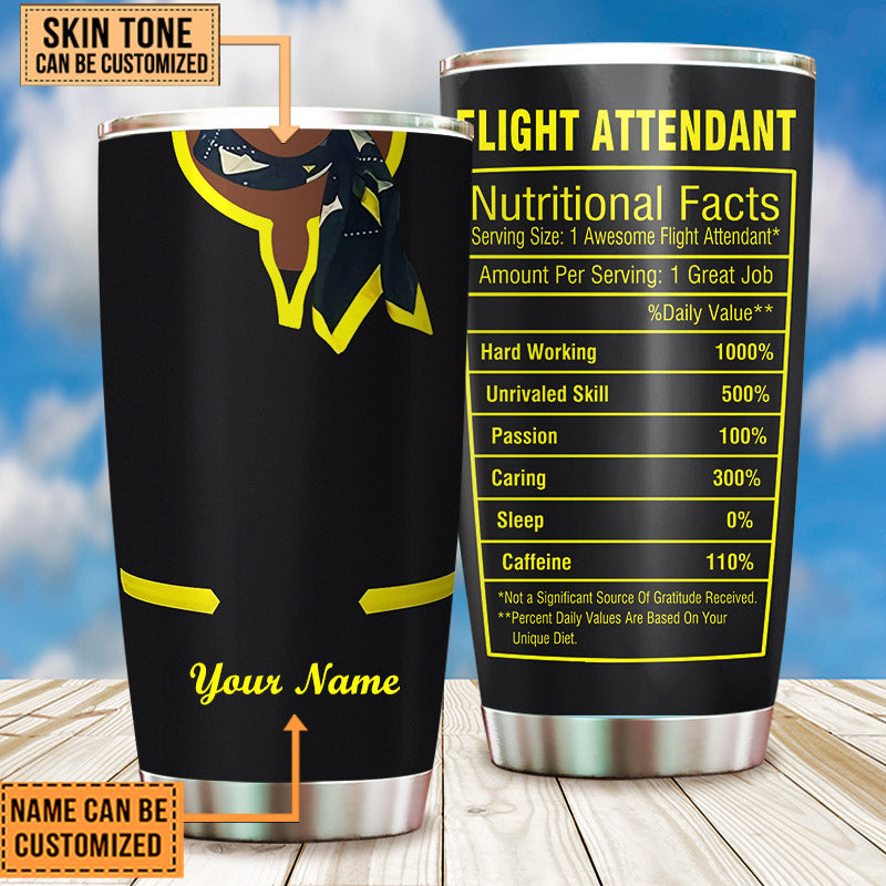 Personalized Flight Attendant Nutritional Facts Tumbler