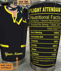 Personalized Flight Attendant Nutritional Facts Tumbler