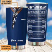 Personalized Flight Attendant Nutritional Facts Tumbler