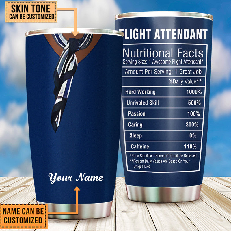 Personalized Flight Attendant Nutritional Facts Tumbler