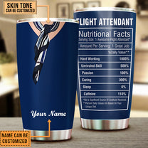 Personalized Flight Attendant Nutritional Facts Tumbler