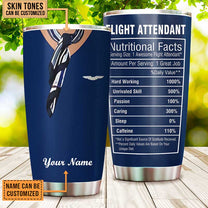 Personalized Flight Attendant Nutritional Facts Tumbler