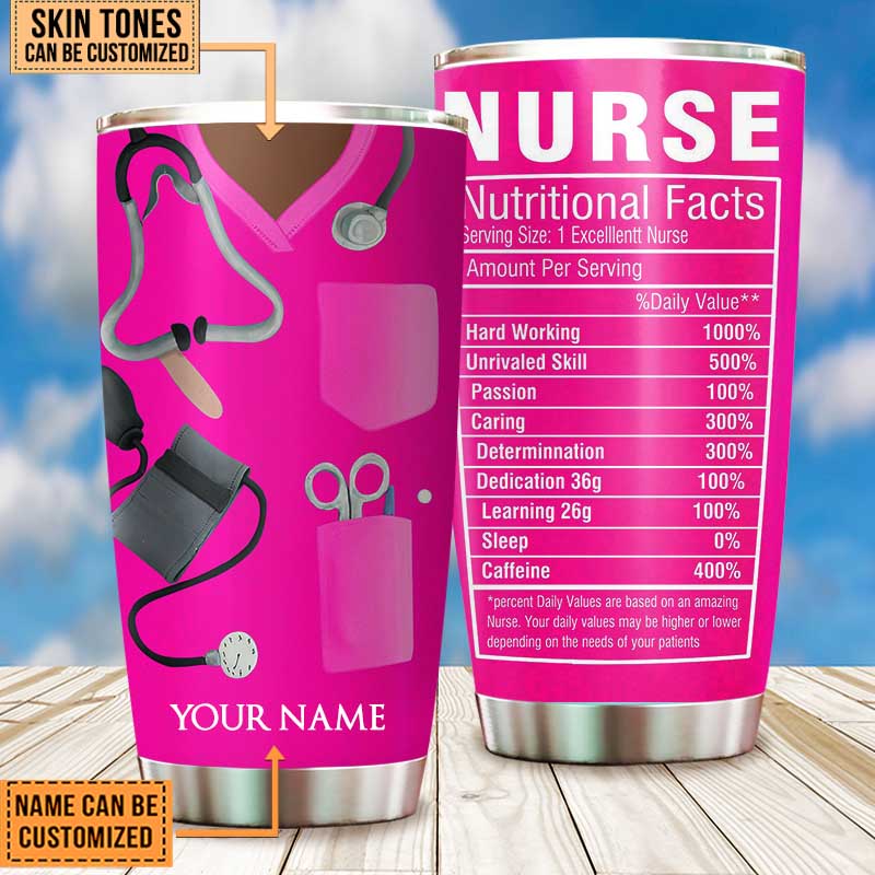 Personalized Nurse Nutritional Facts Tumbler