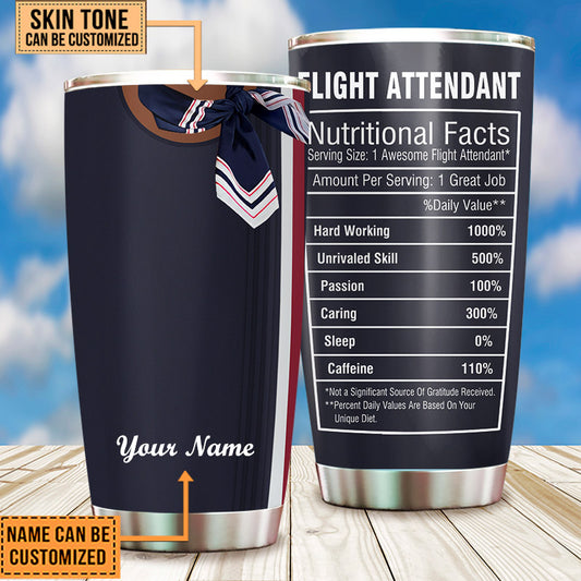 Personalized Flight Attendant Nutritional Facts Tumbler