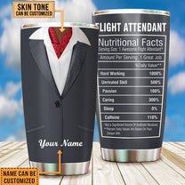 Personalized Flight Attendant Nutritional Facts Tumbler