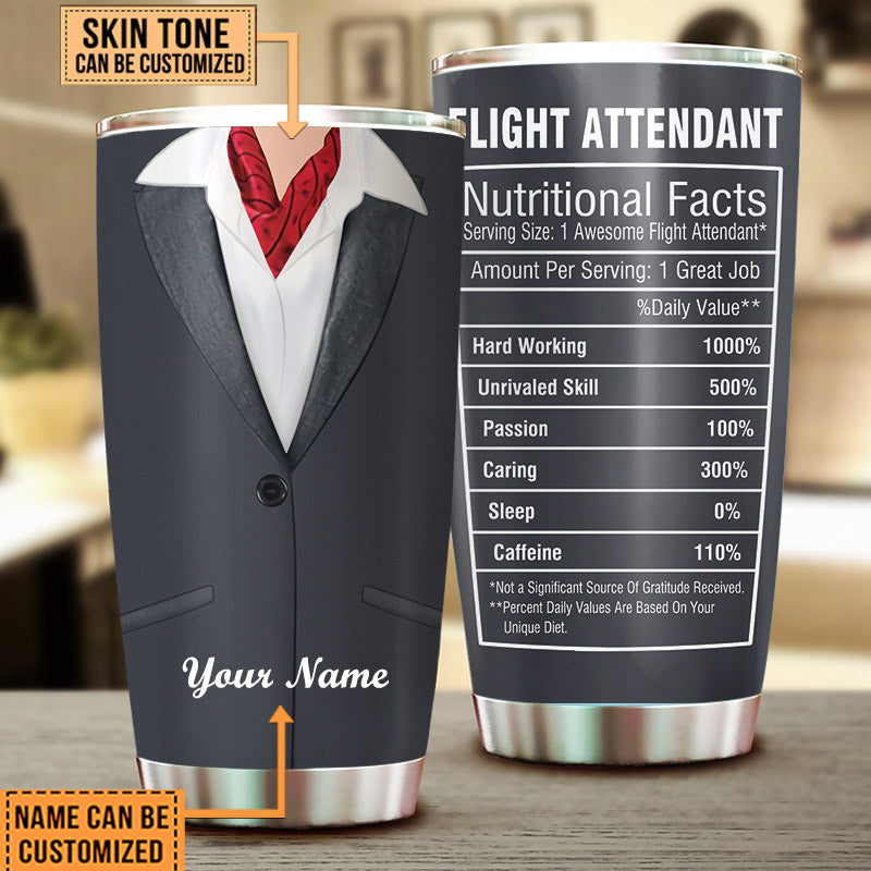 Personalized Flight Attendant Nutritional Facts Tumbler