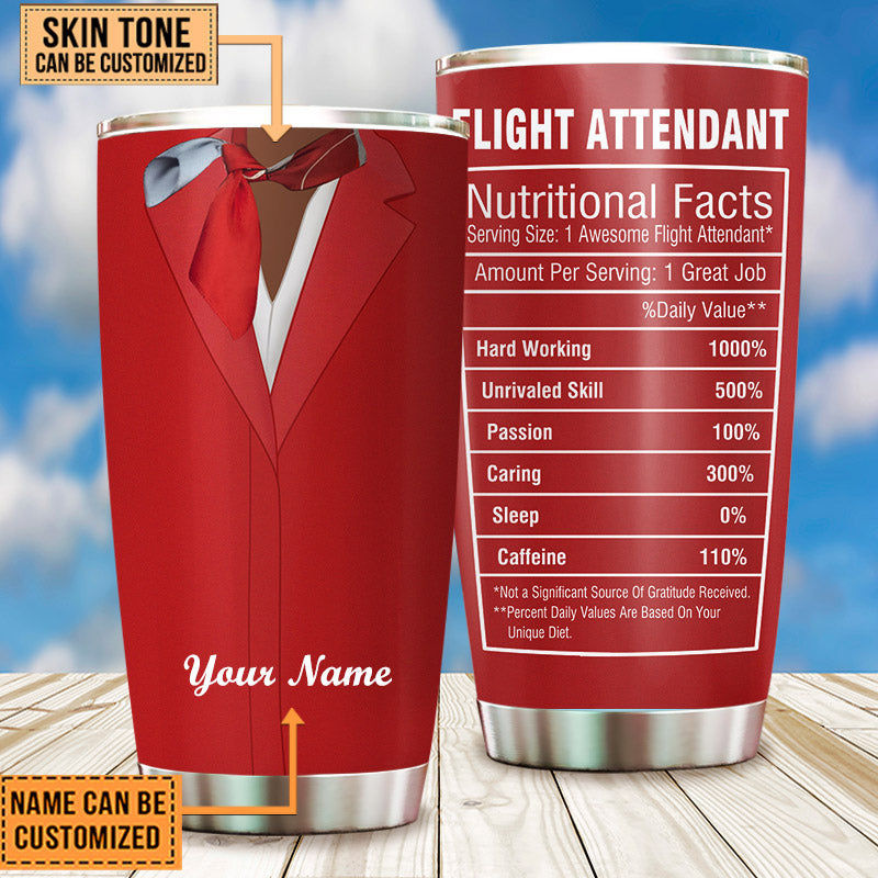 Personalized Flight Attendant Nutritional Facts Tumbler