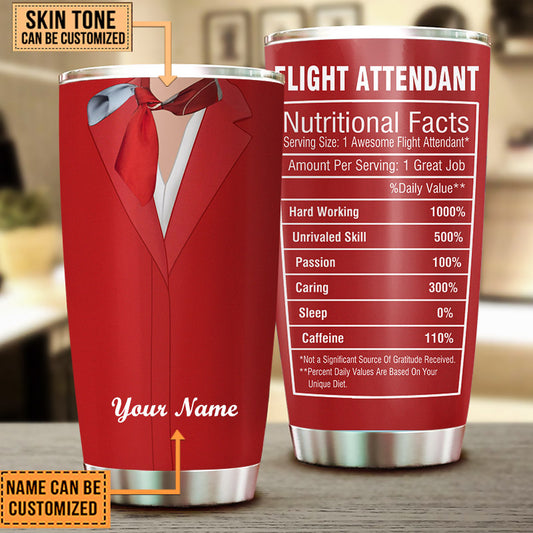 Personalized Flight Attendant Nutritional Facts Tumbler