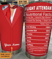 Personalized Flight Attendant Nutritional Facts Tumbler