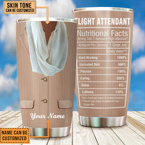 Personalized Flight Attendant Nutritional Facts Tumbler