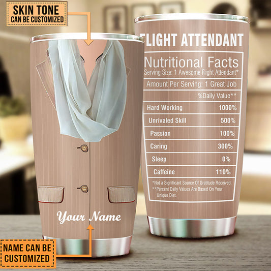 Personalized Flight Attendant Nutritional Facts Tumbler