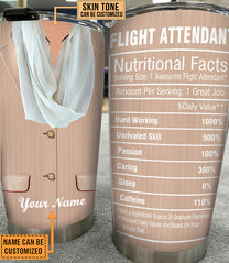 Personalized Flight Attendant Nutritional Facts Tumbler