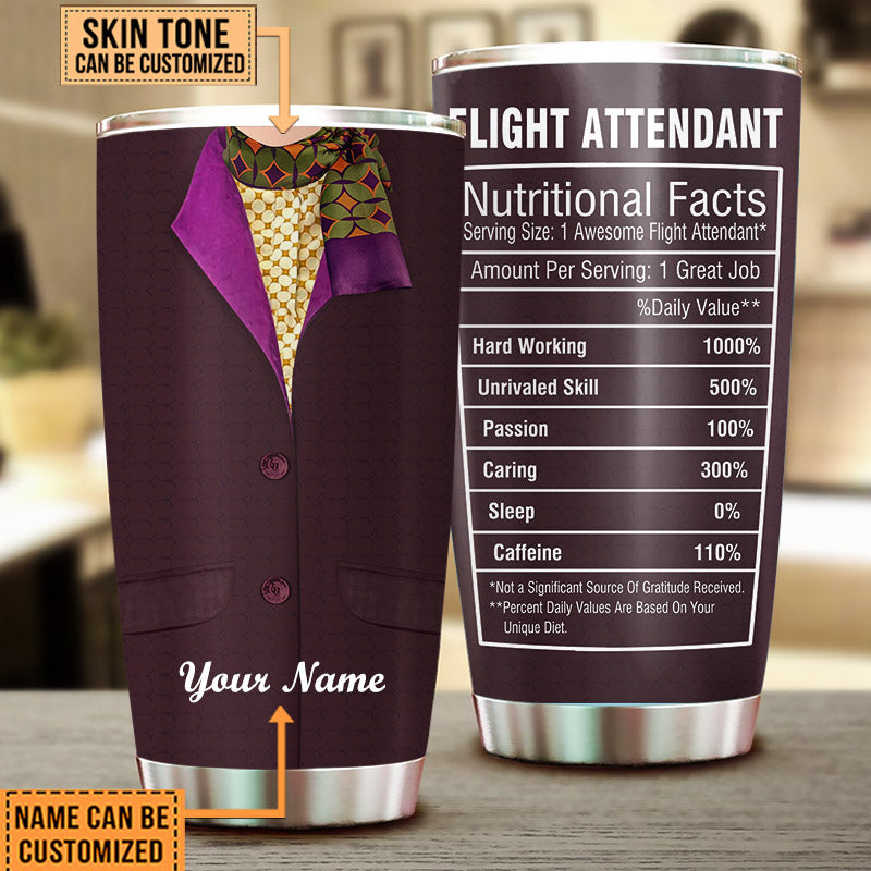 Personalized Flight Attendant Nutritional Facts Tumbler