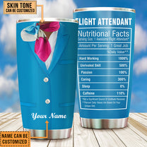 Personalized Flight Attendant Nutritional Facts Tumbler