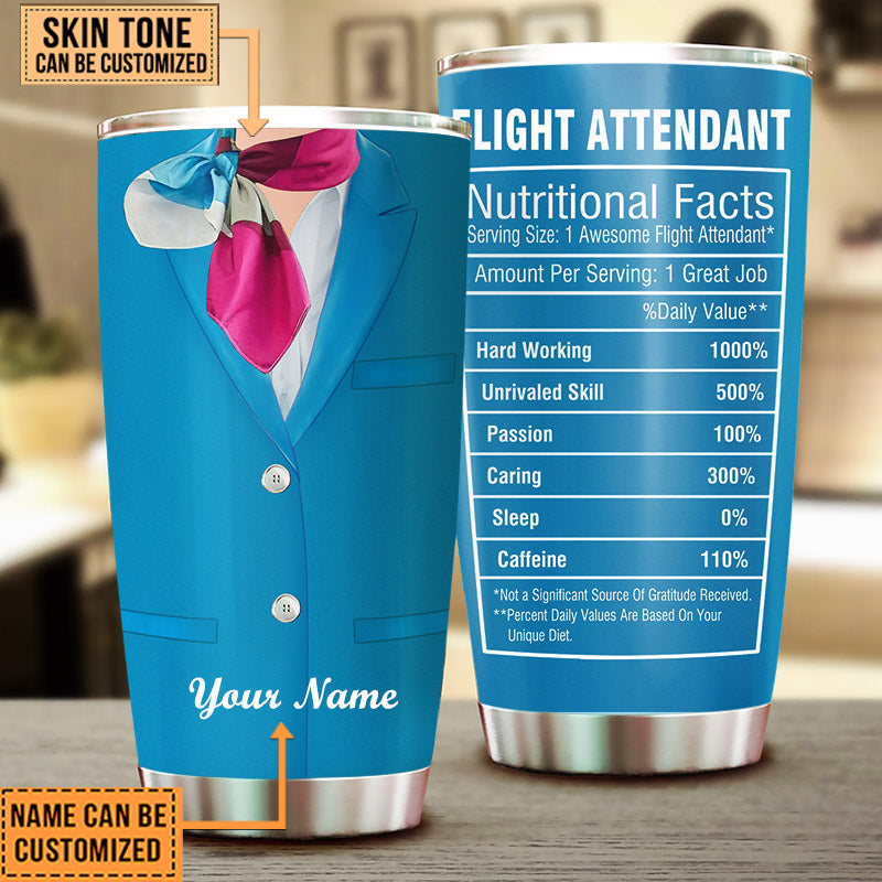 Personalized Flight Attendant Nutritional Facts Tumbler