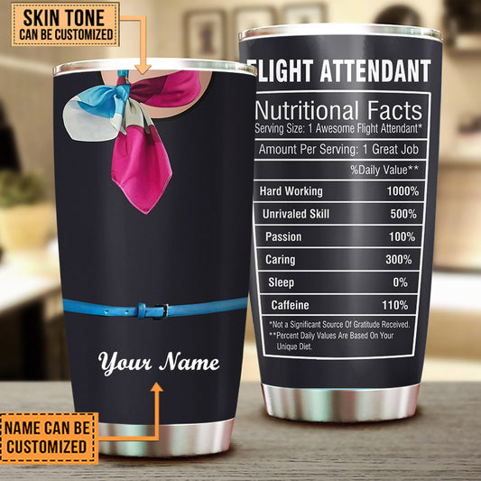 Personalized Flight Attendant Nutritional Facts Tumbler