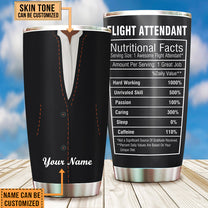 Personalized Flight Attendant Nutritional Facts Tumbler