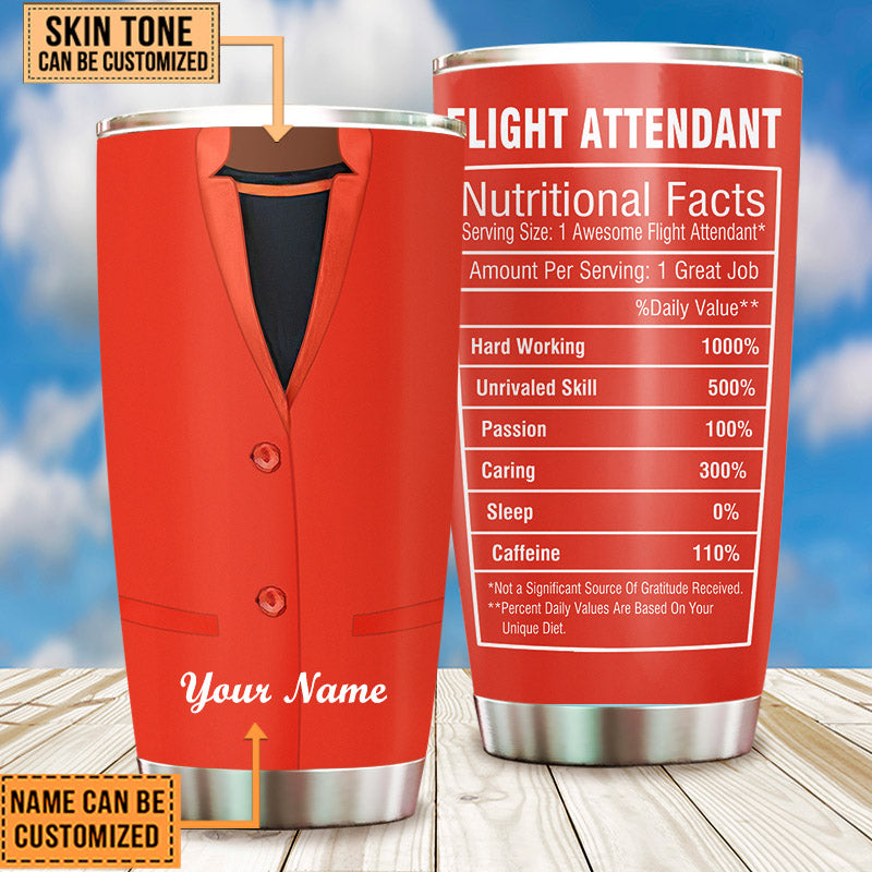 Personalized Flight Attendant Nutritional Facts Tumbler