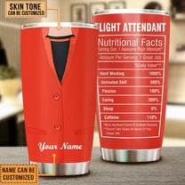 Personalized Flight Attendant Nutritional Facts Tumbler