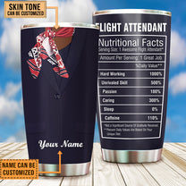 Personalized Flight Attendant Nutritional Facts Tumbler