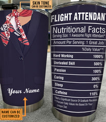 Personalized Flight Attendant Nutritional Facts Tumbler