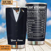 Personalized Flight Attendant Nutritional Facts Tumbler